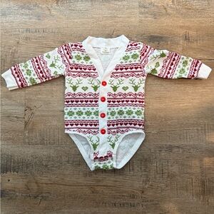 Christmas Holiday Baby Cardigan Bodysuit, Size: 12 Months